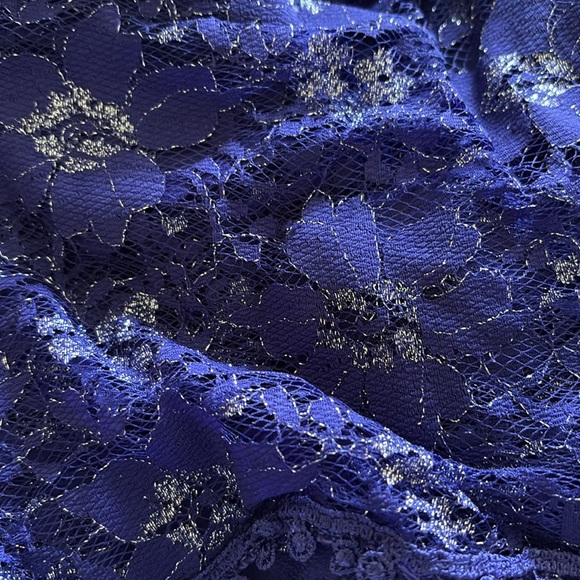 Purple and Black Lacy Floral Scarf with Shimmer - Picture 2 of 5